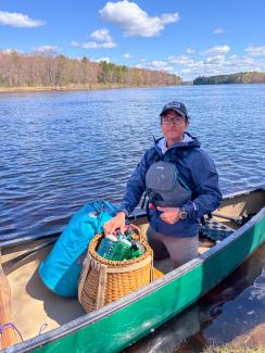 Damon, a Penobscott Tribal Citizen on Day 1 of Canoe Journey. Photo by Chenae Bullock