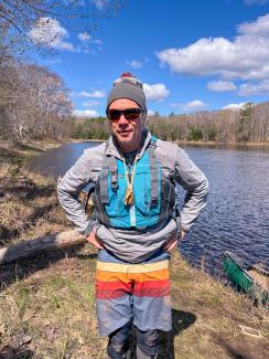 Freddie Wilkinson on Day 1 of Canoe Journey. Photo by Chenae Bullock