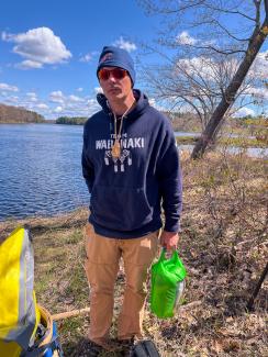 Ryan Ranco Kelly on Day 1 of Canoe Journey. Photo by Chenae Bullock