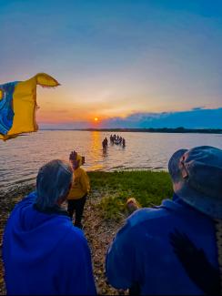 Traditional Landing Protocol on the Shinnecock Shores. Photo Taken by Larry Fisher